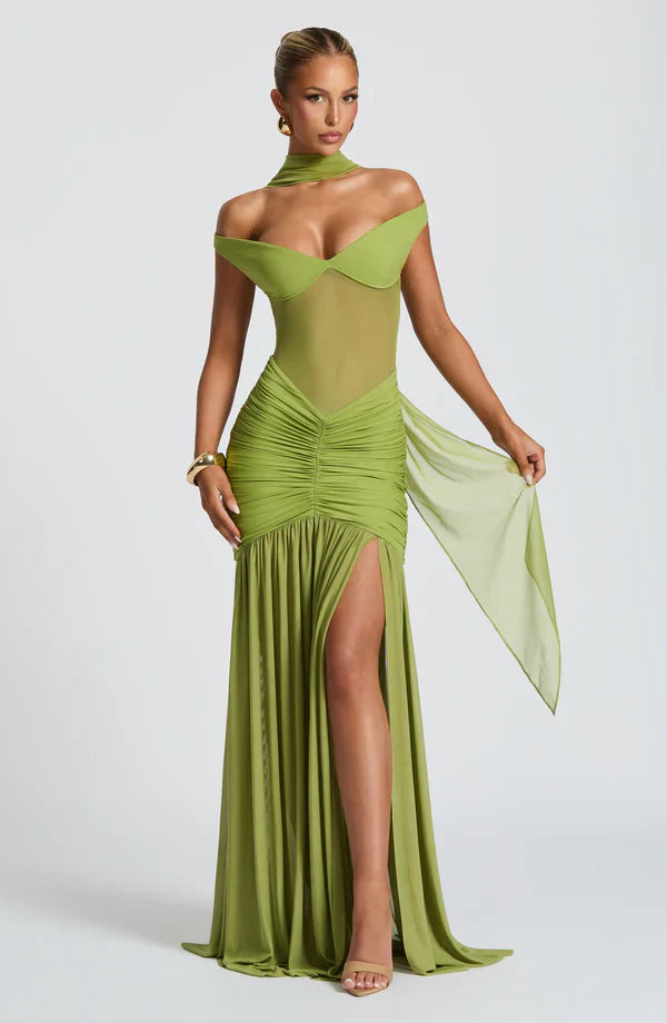 NOELI | ROBE NUDE A FENTE