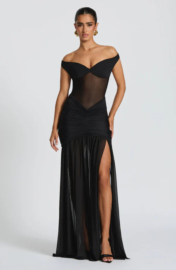 NOELI | ROBE NUDE A FENTE