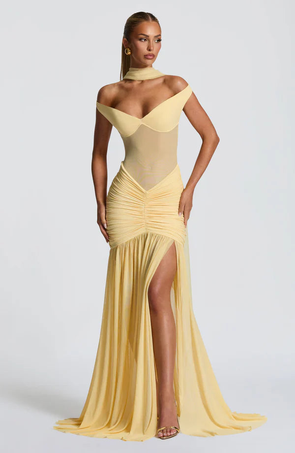 NOELI | ROBE NUDE A FENTE