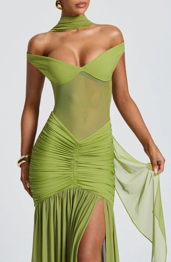 NOELI | ROBE NUDE A FENTE